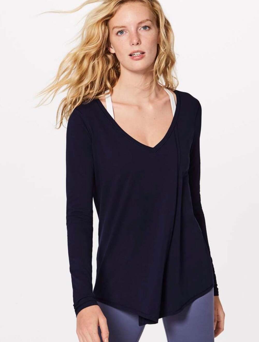 Lululemon Long Sleeve Wrap Tunic Size 8 Navy Blue